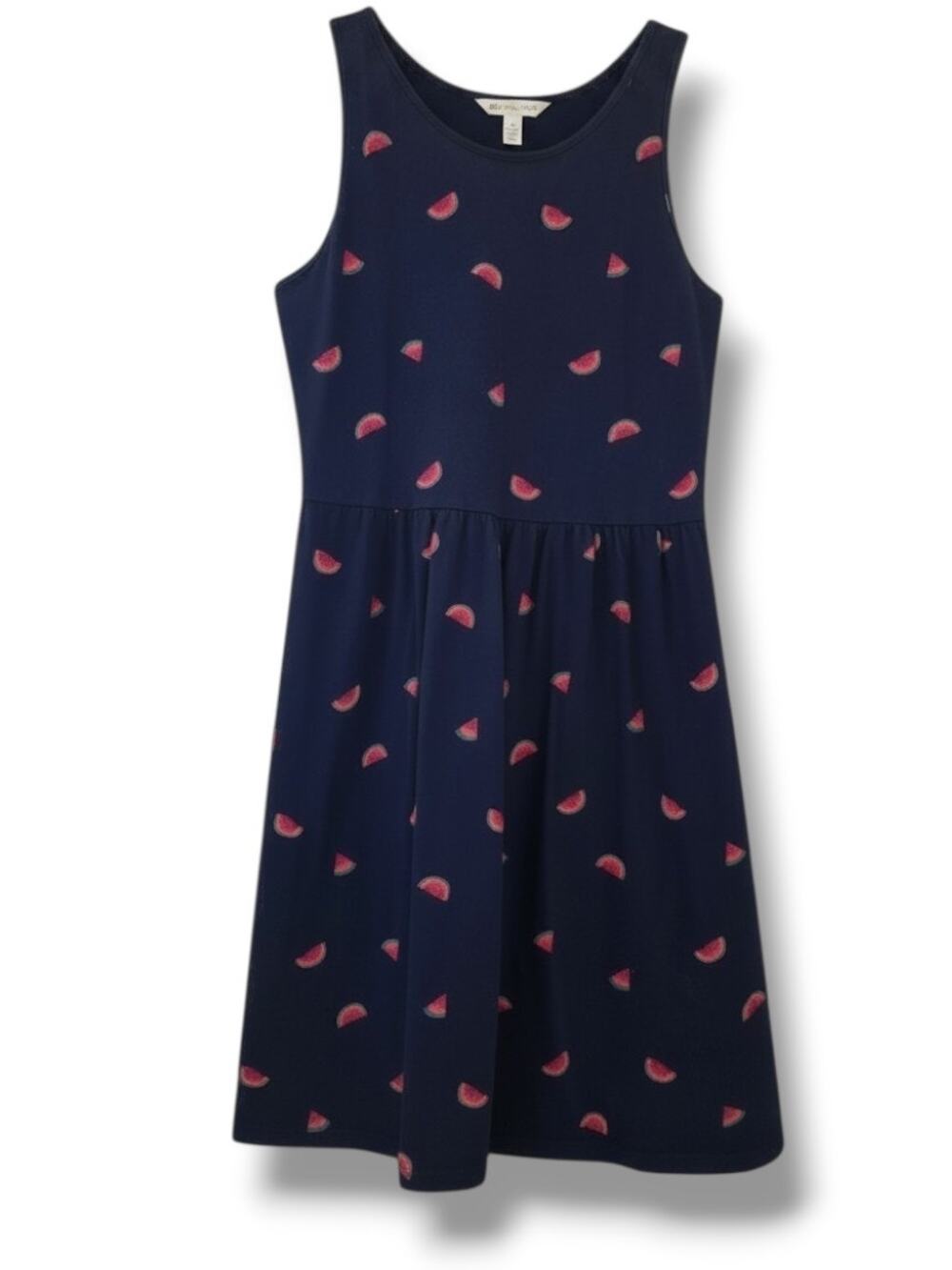 Old Navy Girls Size XL 14 Watermelon Sundress Navy 100% Cotton